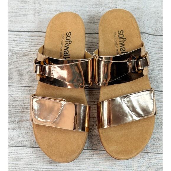 Softwalk Barcelona Womens Sandals Rose Gold Patent Metallic Size US 10M - Picture 6 of 8